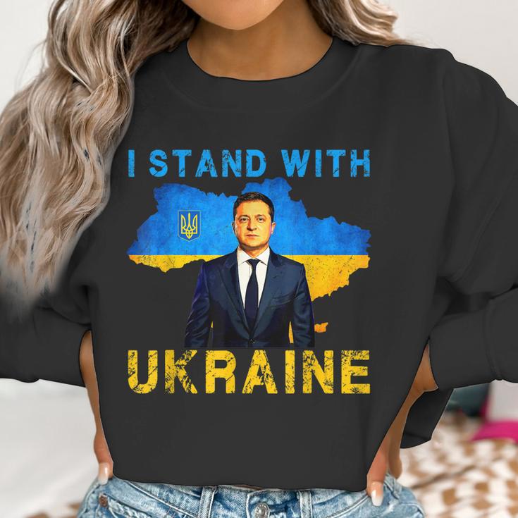 I Stand With Ukraine Volodymyr Zelensky Ukrainian Flag Men Women T-Shirt Graphic Print Casual Unisex Tee Women Sweatshirt Gifts for Women