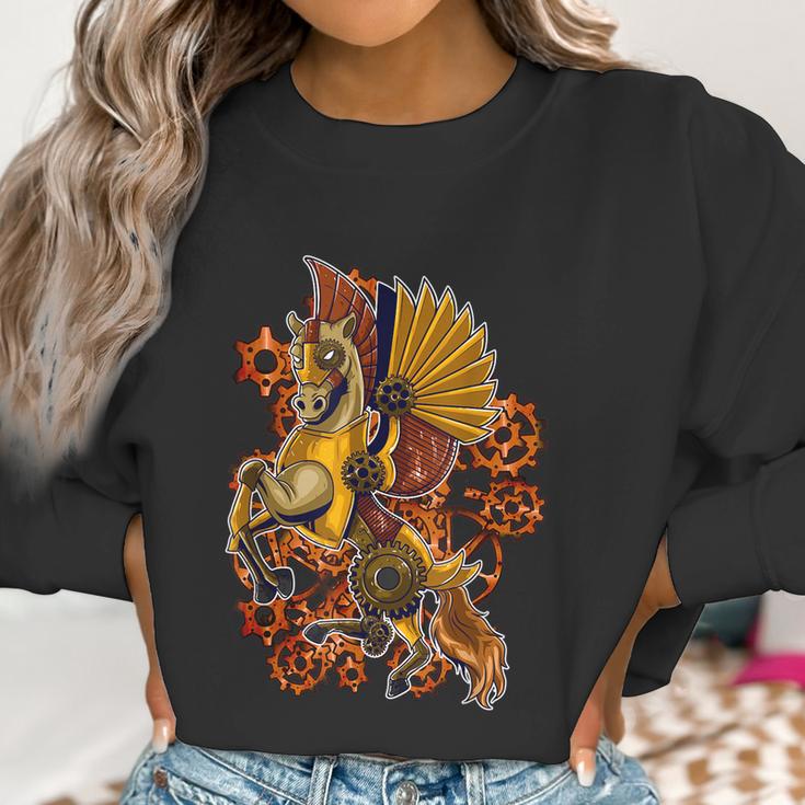 Steampunk Horse Mechanical Gears Pegasus Art Graphic Women Sweatshirt Gifts for Women