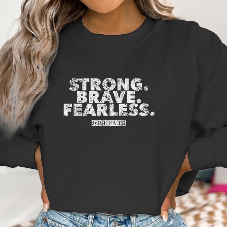 Strong Brave Fearless Joshua 1 9 Christian Faith Women Sweatshirt Gifts for Women