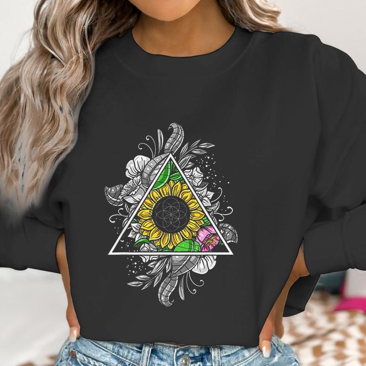 Sunflower Sacred Geometry Floral Flower Of Life Hippie Women Women Sweatshirt Gifts for Women