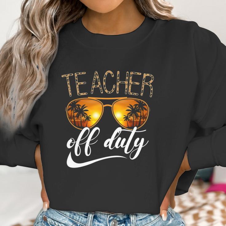 Teacher Of Duty Happy Vacation Summer Sunset Palm Trees On The Beach Sunglasses Women Sweatshirt Gifts for Women