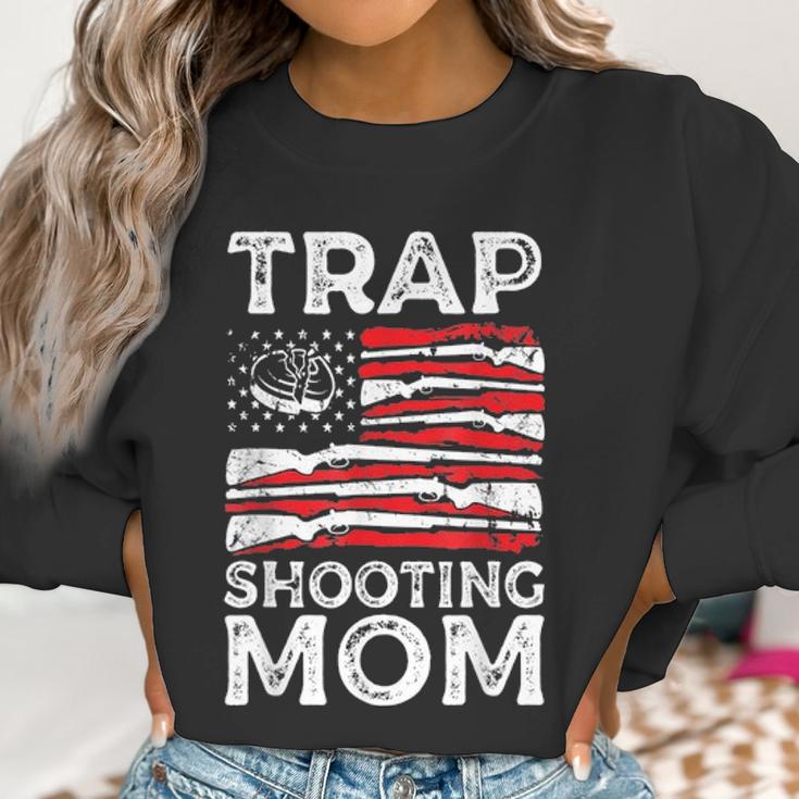 Trap Shooting Mom Gun Rights American Flag Mothers Day Women Sweatshirt Gifts for Women