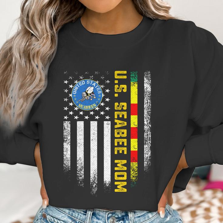 Vintage American Flag Proud Us Seabee Vietnam Veteran Mom Gift Graphic Design Printed Casual Daily Basic Women Sweatshirt Gifts for Women