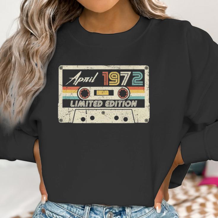 Vintage April 1972 50Th Birthday Retro Cassette Tape Women Sweatshirt Gifts for Women