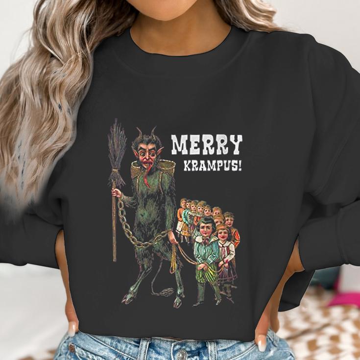 Vintage Krampus Creepy Christmas Holiday Merry Krampus Women Sweatshirt Gifts for Women