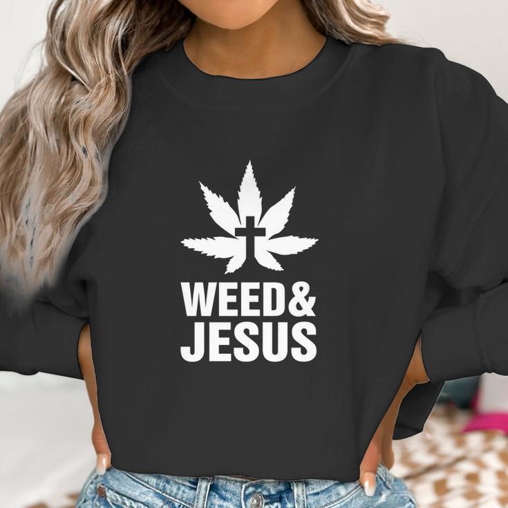 Weed Jesus Christian Marijuana Women Sweatshirt Gifts for Women