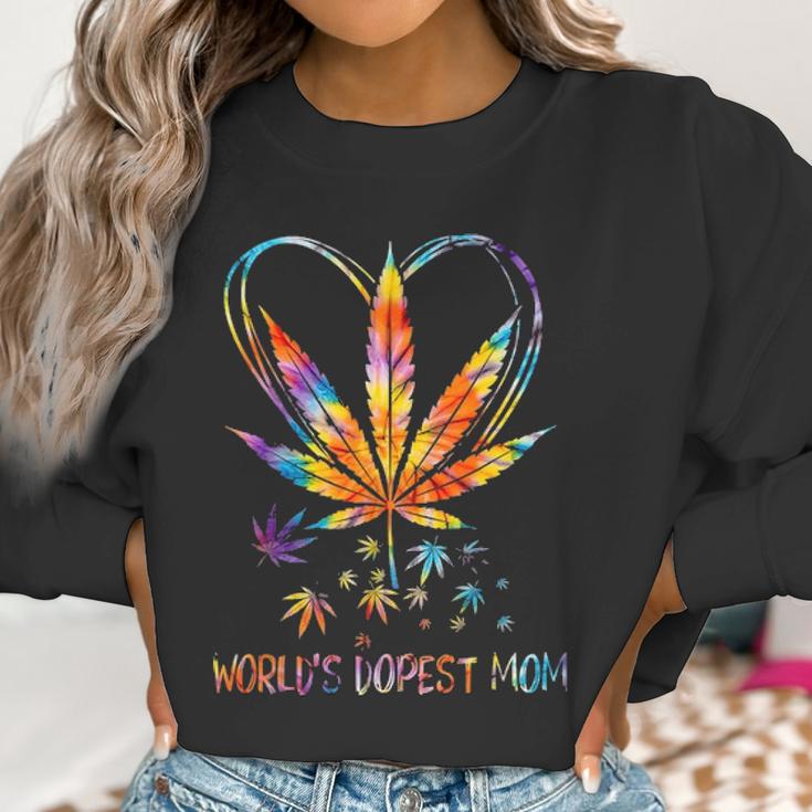 Worlds Dopest Mom Weed Leaf 420 Funny Mothers Day Women Sweatshirt Gifts for Women