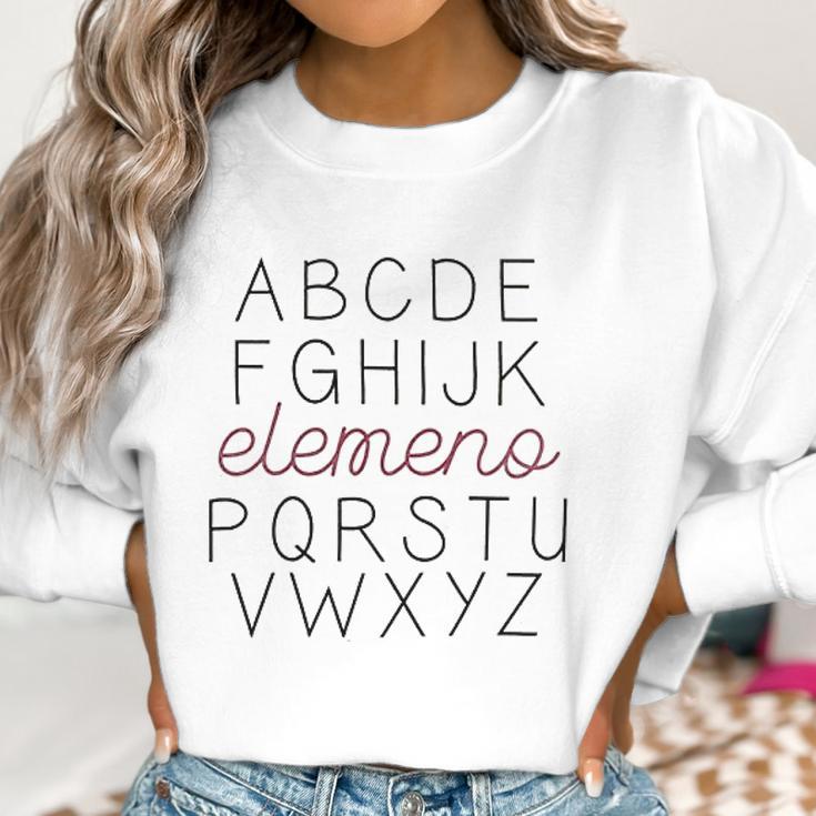 Abc Elemeno Teacher Letters Printed Funny Saying Inspirational Women Sweatshirt Gifts for Women