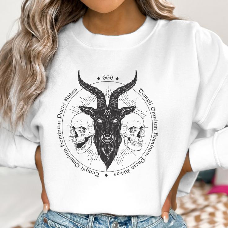 Antichrist Satanic Baphomet Demon Evil Goat Head Satan Skull Women Sweatshirt Gifts for Women