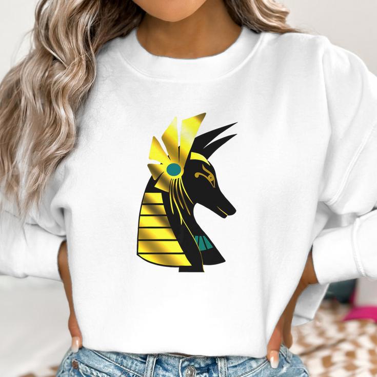 Anubis Ancient Egyptian God Of The Afterlife Blue Women Sweatshirt Gifts for Women