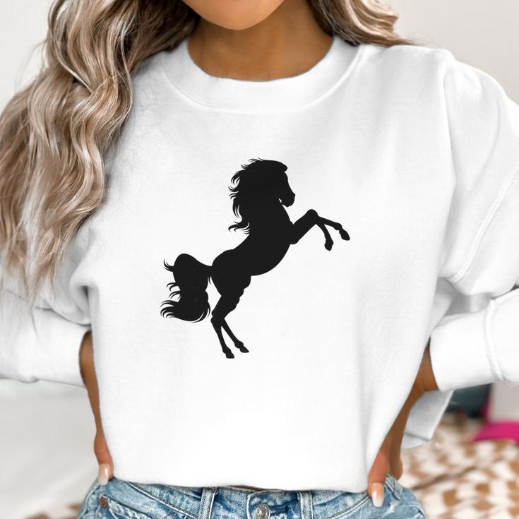 Black Stallion Horse Silhouette Riding Love Women Sweatshirt Gifts for Women