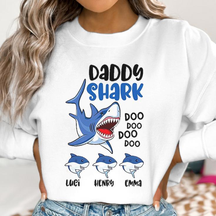 Daddy Shark Family Name Best Christmas Gifts For Dad Women Sweatshirt Gifts for Women