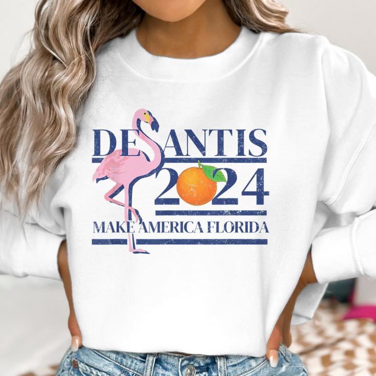 Desantis 2024 Make America Florida Flamingo Election V6 Women Sweatshirt Gifts for Women