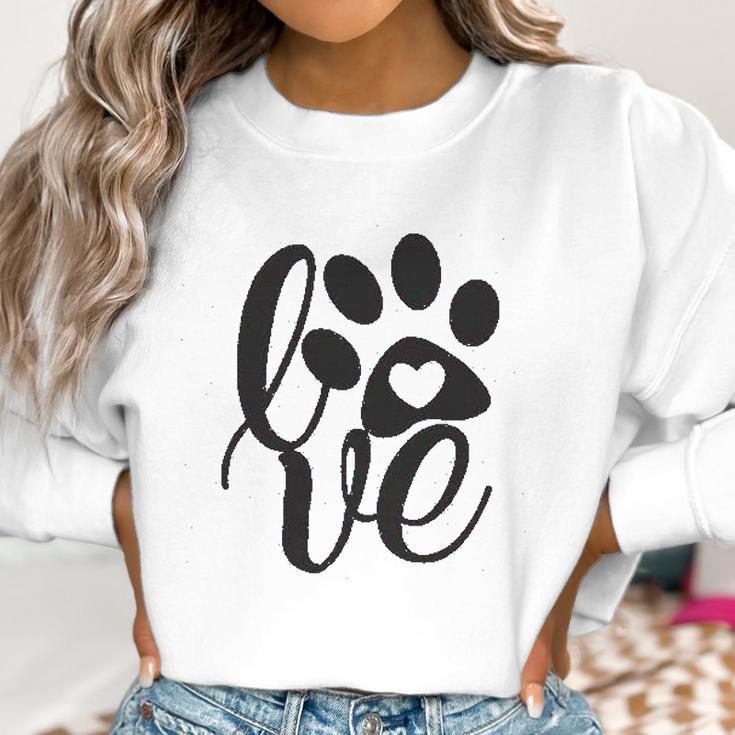 Dog Mom Life Cute Dog Paw Print Women Sweatshirt Gifts for Women