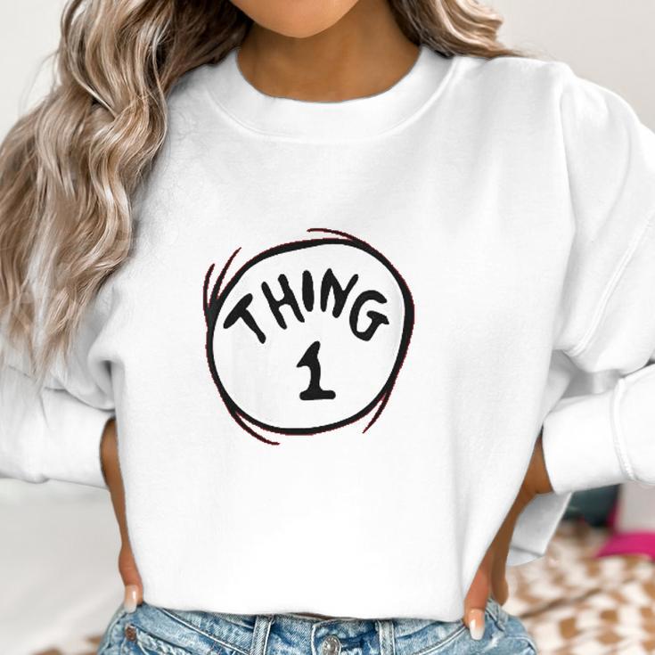 Womens Dr Seuss Thing 1 Emblem Women Sweatshirt Gifts for Women