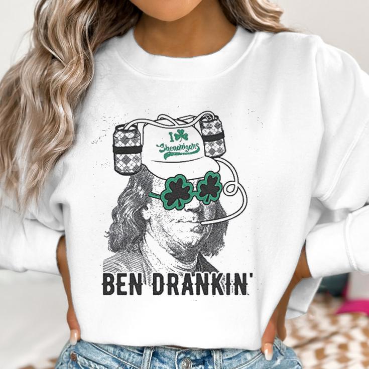 Drankin Funny Saint Patricks Day Clover Beer Franklin Irish Women Sweatshirt Gifts for Women