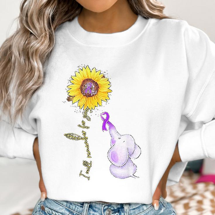 Elephant I Will Remember For You Sunflower Alzheimer Women Sweatshirt Gifts for Women