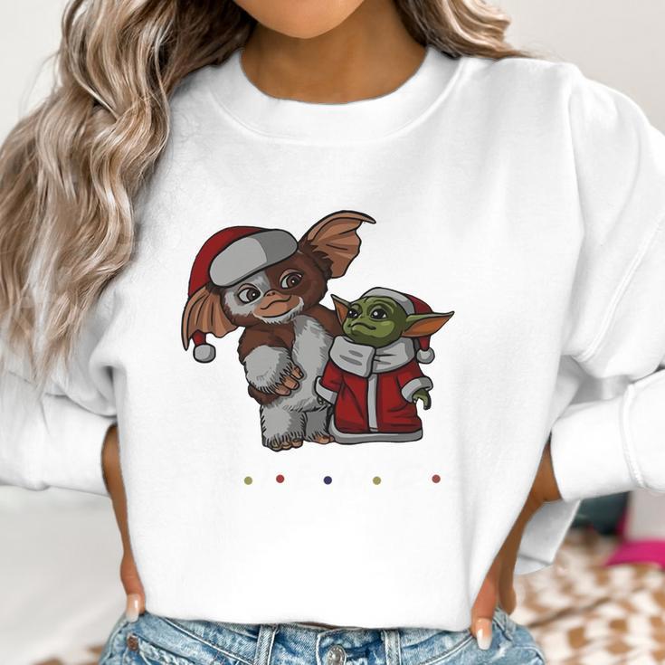 Friends Christmas Baby Yoda And Baby Gizmo Santa Women Sweatshirt Gifts for Women