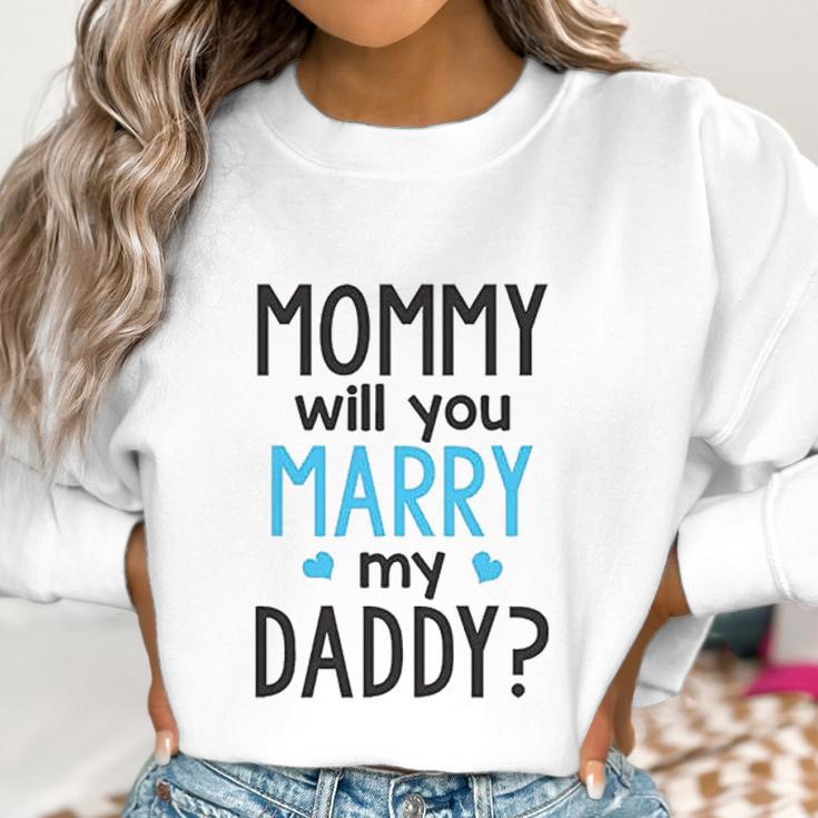 Heart Co Designs Cute Proposal Baby Onesie Mommy Will You Marry My Daddy Baby Clothes Women Sweatshirt Gifts for Women