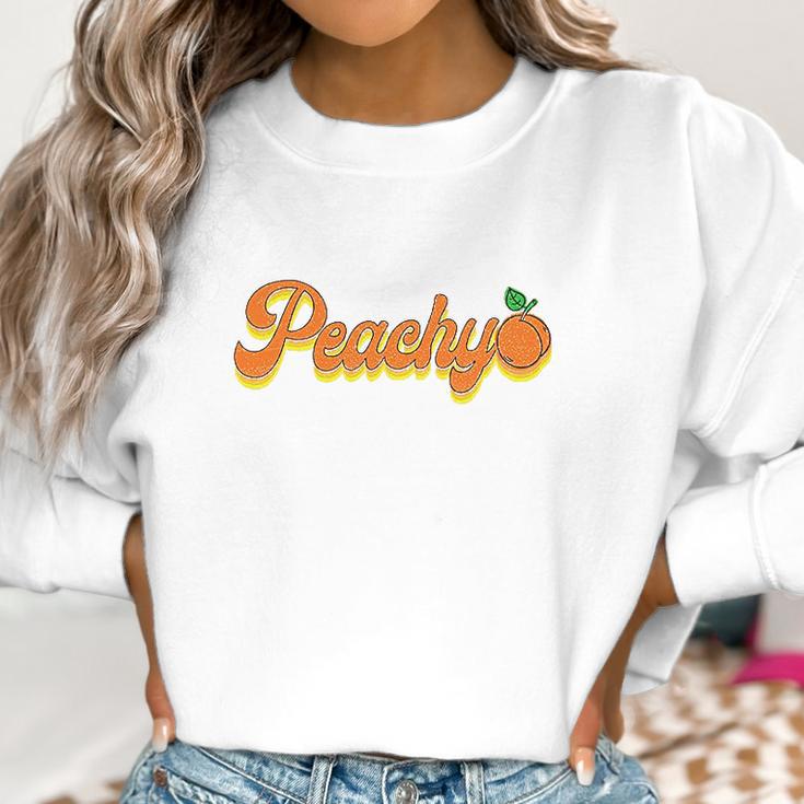 Just Peachy For Womens 70S Retro Summer Outfits Tops Peachy Graphic Women Sweatshirt Gifts for Women