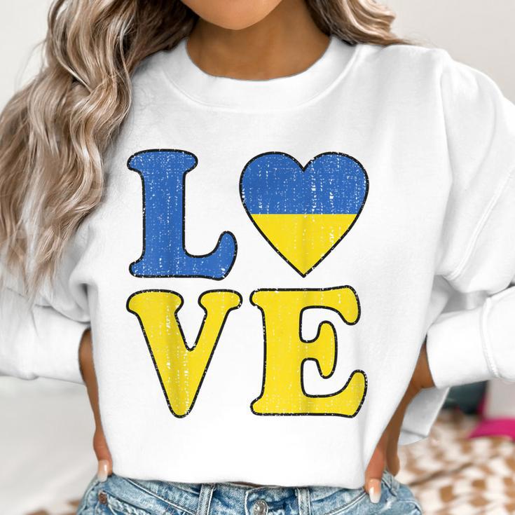 Love Support Ukraine I Stand With Ukraine Ukrainian Flag Men Women T-Shirt Graphic Print Casual Unisex Tee Women Sweatshirt Gifts for Women