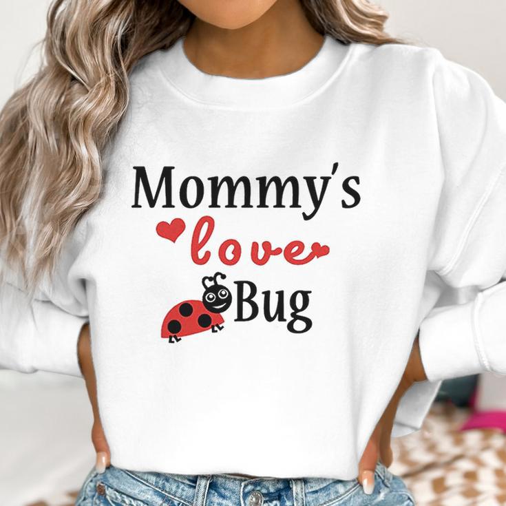 Mommys Love Bug White Puppy Dog Women Sweatshirt Gifts for Women