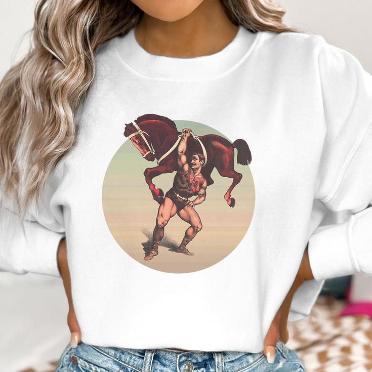 Muscle Man Lifting A Horse Kids Women Sweatshirt Gifts for Women