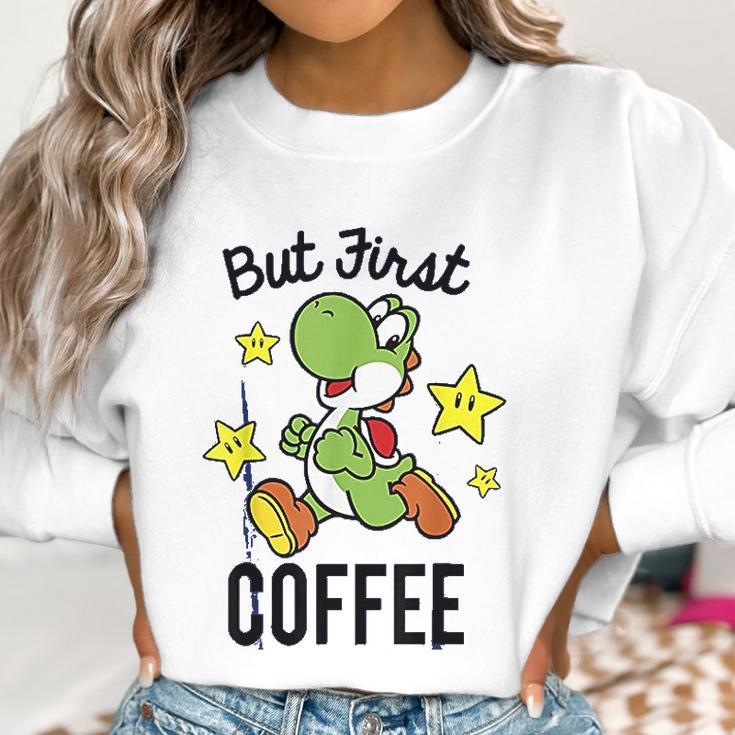 Nintendo Super Mario Yoshi Stars First Coffee Women Sweatshirt Gifts for Women