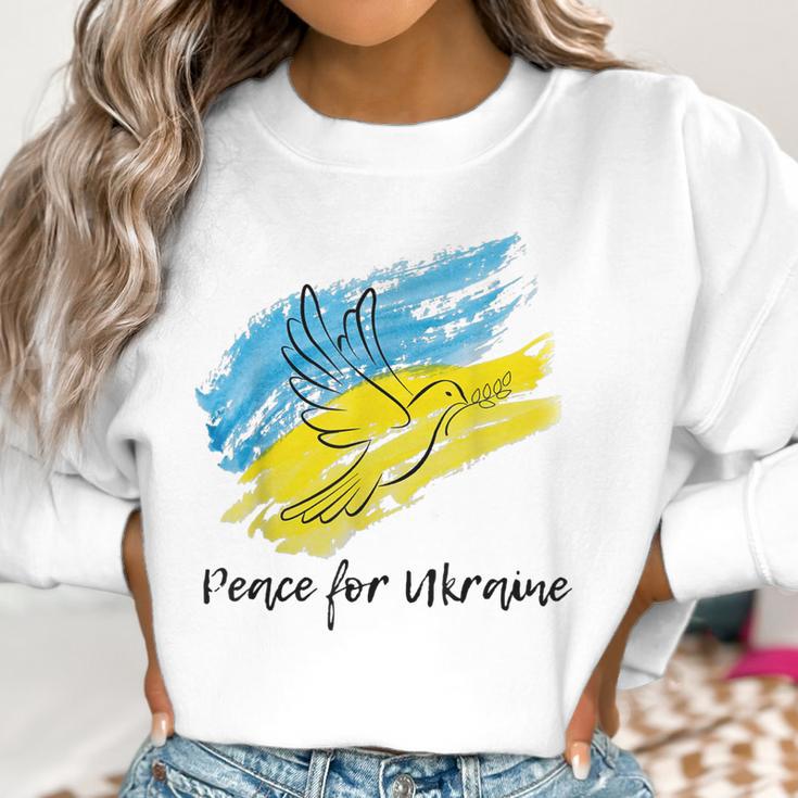 Peace For Ukraine Dove Ukraine Flag Lover Support Ukraine Men Women T-Shirt Graphic Print Casual Unisex Tee Women Sweatshirt Gifts for Women