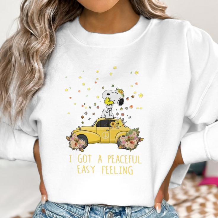 Peace Volkswagen Beetle Snoopy I Got A Peaceful Women Sweatshirt Gifts for Women