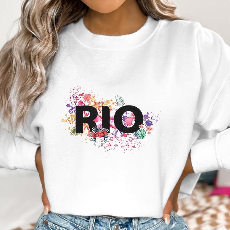 Rio De Janeiro Brazil Vacation With Tropical Hibiscus Flower Women Sweatshirt Gifts for Women