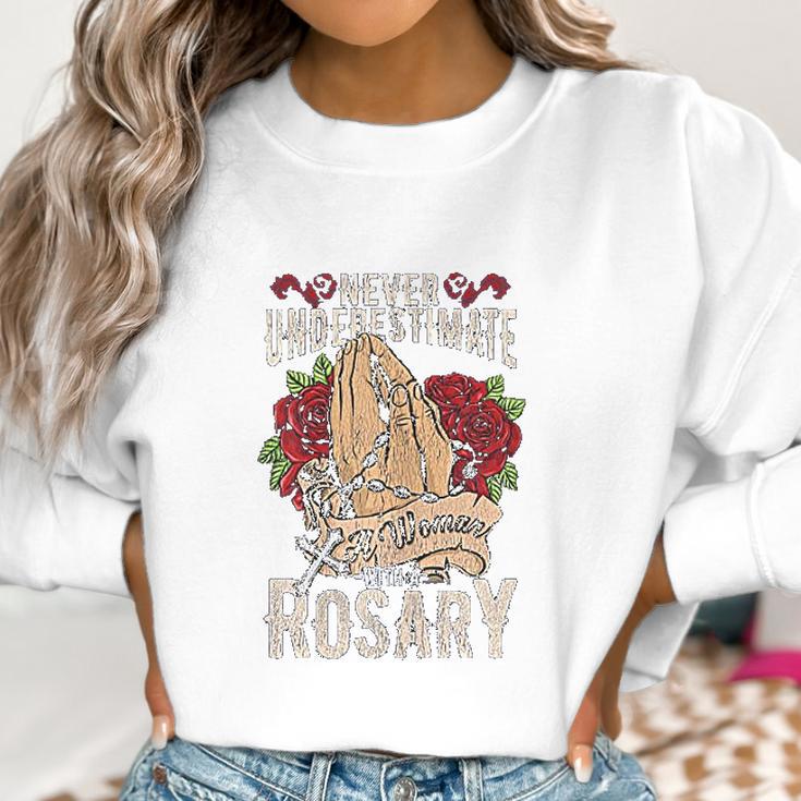 Womens Rosary Catholic Virgin Mary Women Sweatshirt Gifts for Women