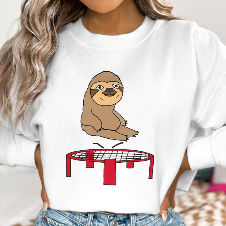 Smileteesanim Funny Sloth On Trampoline Women Sweatshirt Gifts for Women