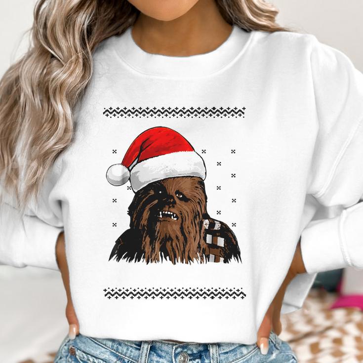 Star Wars Chewie Santa Hat Ugly Christmas Sweater T-Shirt Women Sweatshirt Gifts for Women