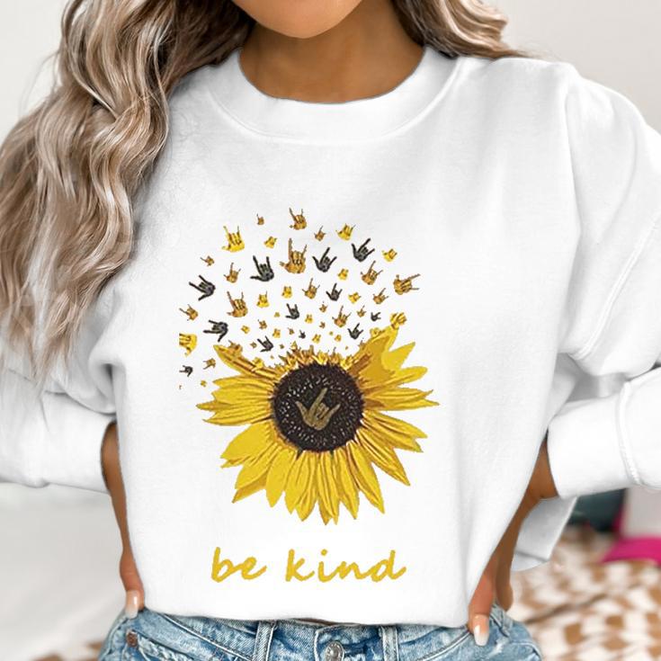 Trish Lucia Sunflower Be Kind Women Sweatshirt Gifts for Women