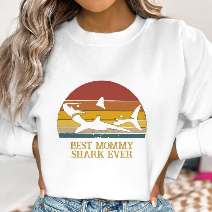 Vintage Best Mommy Shark Ever Gift For Mom Christmas Mom Gift Women Sweatshirt Gifts for Women