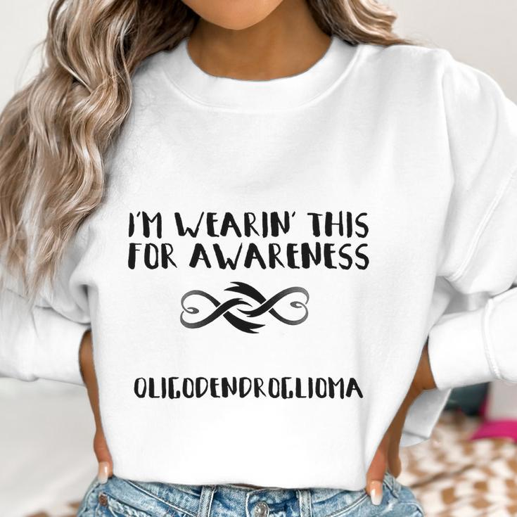 Im Wearin This For Awareness - Oligodendroglioma Black Women Sweatshirt Gifts for Women