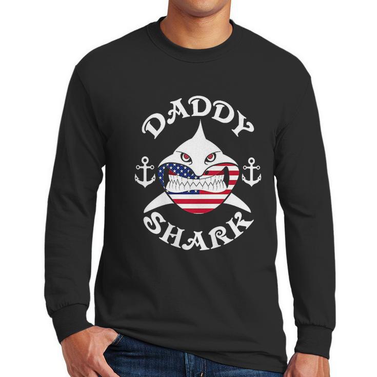 American Daddy Shark Under The Water Men Long Sleeve Tshirt