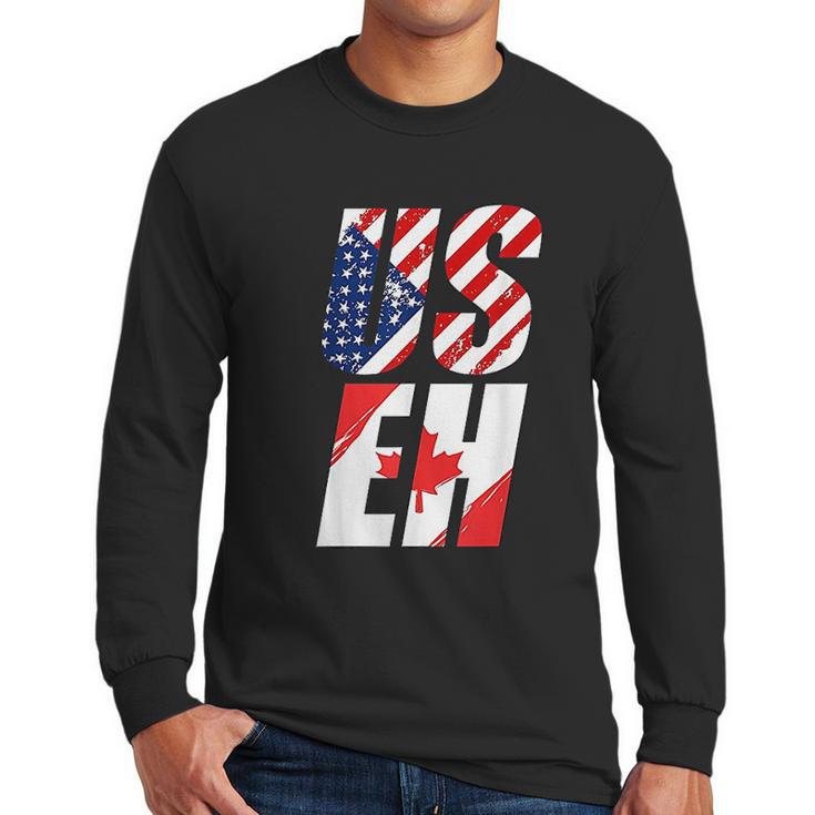 Canadian Flag American Usa Useh Canada Men Long Sleeve Tshirt