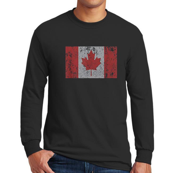 Canadian Flag Maple Leaf Canada Toronto Montreal Men Long Sleeve Tshirt