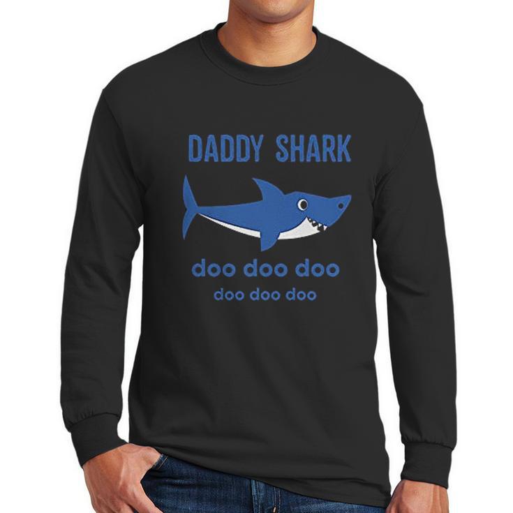 Daddy Shark And Baby Shark Dad Birthday Gifts Men Long Sleeve Tshirt