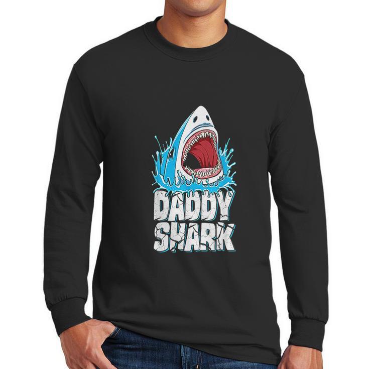 Daddy Shark Fathers Day Gifts Family Matching Dad Men Long Sleeve Tshirt