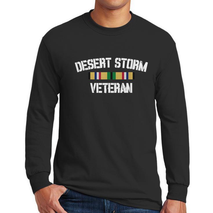 Desert Storm Veteran Pride Persian Gulf War Service Ribbon Graphic Design Printed Casual Daily Basic Men Long Sleeve Tshirt