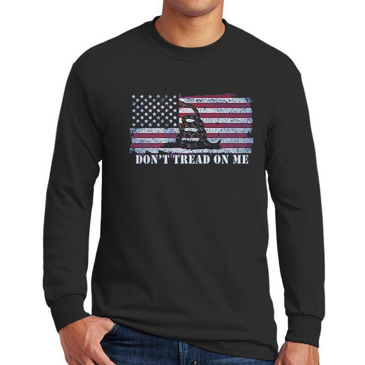 Dont Tread On Me Flag Men Long Sleeve Tshirt