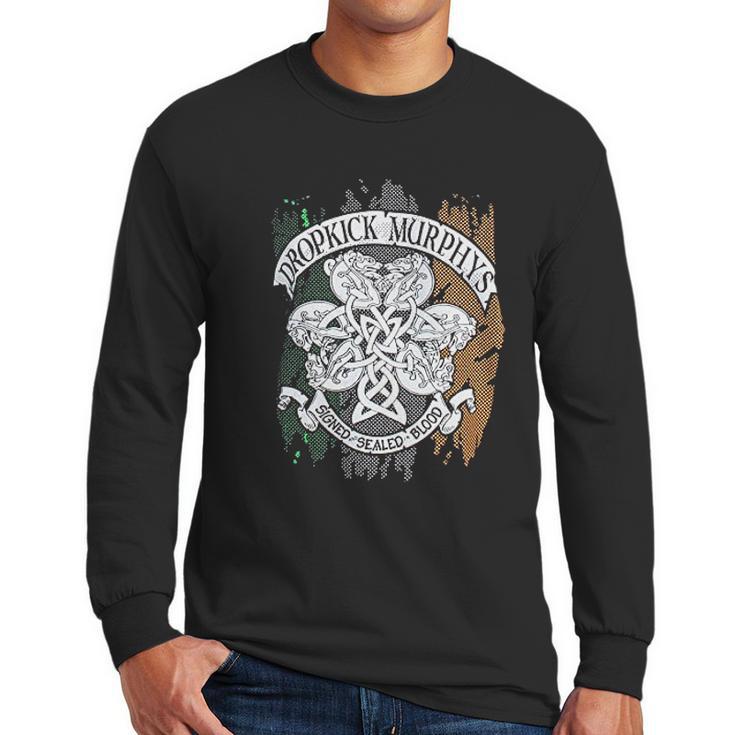 Dropkick Murphys Mens Knotwork Flag Men Long Sleeve Tshirt