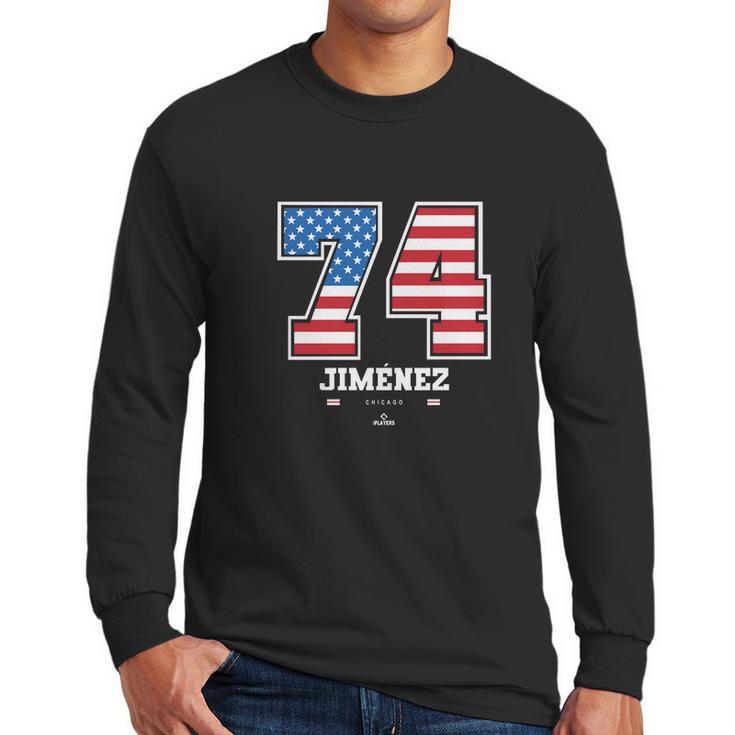 Eloy Jimenez Us Flag Number Men Long Sleeve Tshirt