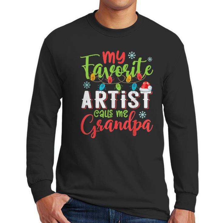 My Favorite Artist Calls Me Grandpa Xmas Light Men Long Sleeve Tshirt