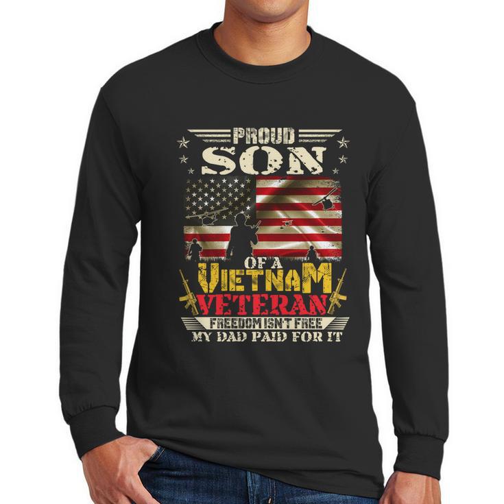 Freedom Isnt Freegreat Giftproud Son Of A Vietnam Veteran Dad Gift Graphic Design Printed Casual Daily Basic Men Long Sleeve Tshirt