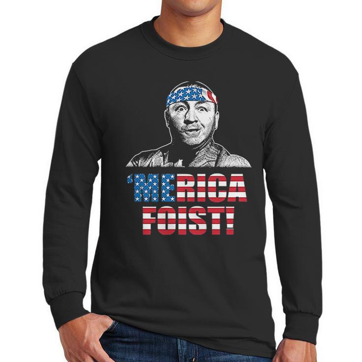 Funny Three Stooges Merica First American Flag Men Long Sleeve Tshirt