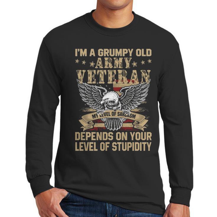 Im A Groumpy Old Army Veteran Men Long Sleeve Tshirt